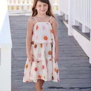 Pink Chicken Girls Size 7Y Charming Polka Dot Dress.